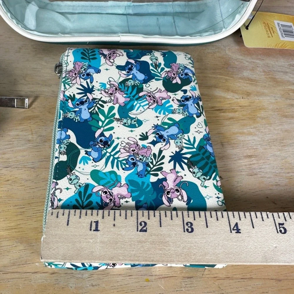 Disney 3 Piece Cosmetic Toiletry Travel‎ Bag Set Stitch Angel Scrump Pouch NWT